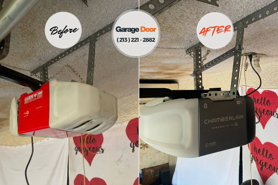 Before and after: garage door repair Crooks, SD